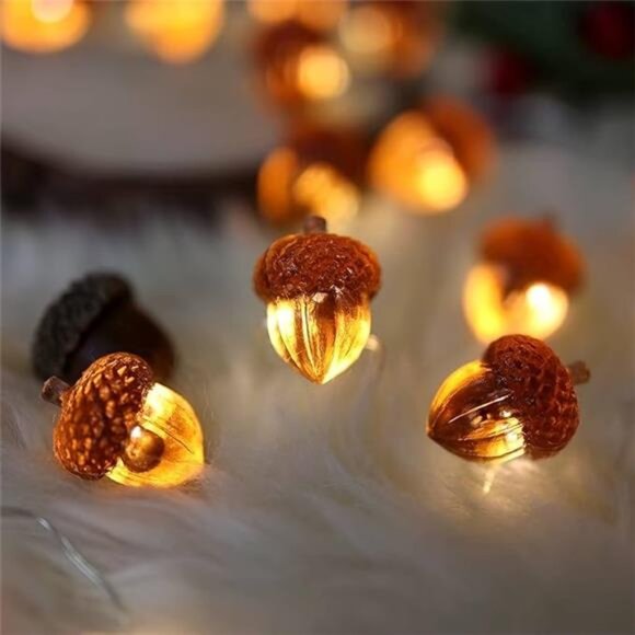 Fairy Acorn String Lights 30 LEDs Battery Operated for Fall Decor - Picture 7 of 7